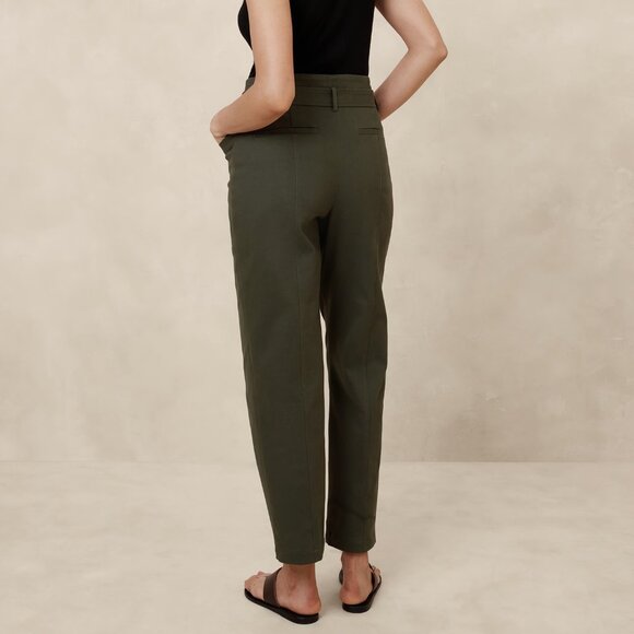 Banana Republic Factory Twill Belted Tapered Pant size 4 Black - Picture 3 of 5